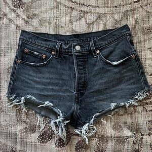 Levi's Black Frayed Denim Shorts size 29